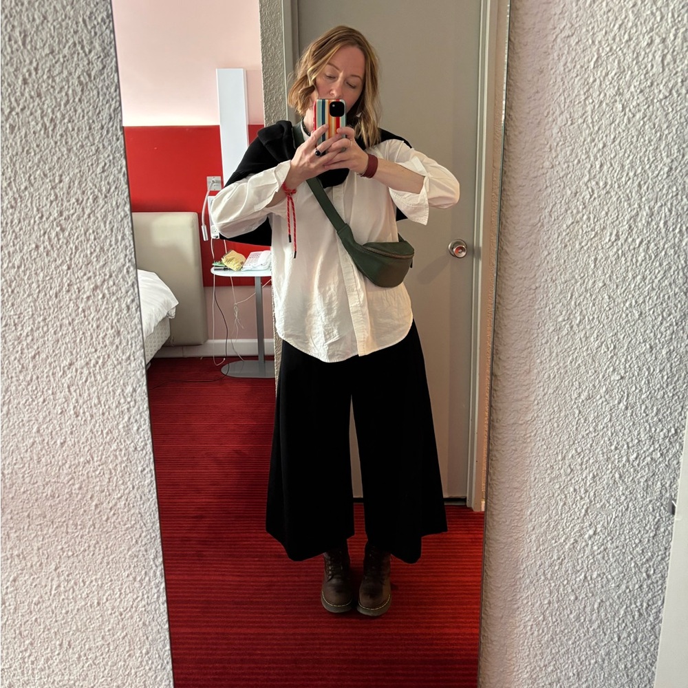 COS Cropped wool blend Wide-Leg Pants